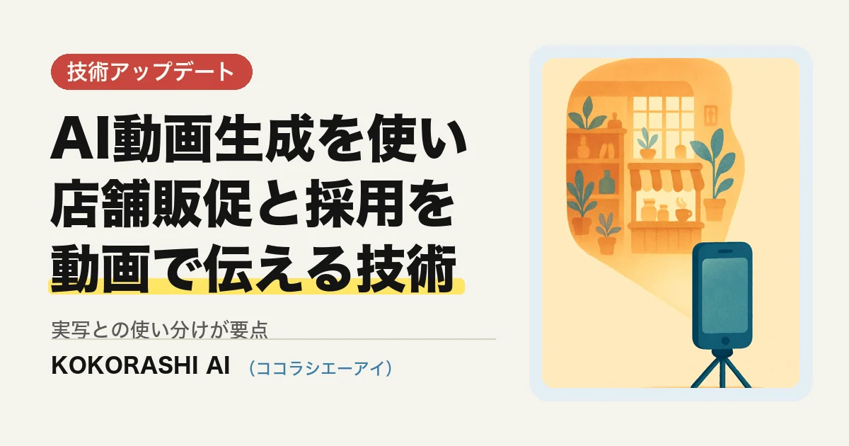 AI動画生成(Sora等)を店舗販促・採用に使う実践ガイド