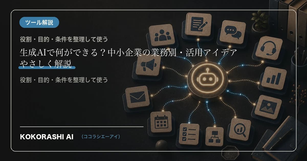 生成AIで何ができる?中小企業の業務別・活用アイデア
