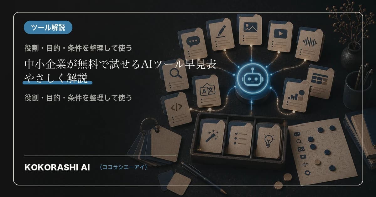 中小企業が無料で試せるAIツール早見表