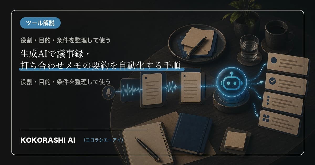 生成AIで議事録・打ち合わせメモの要約を自動化する手順