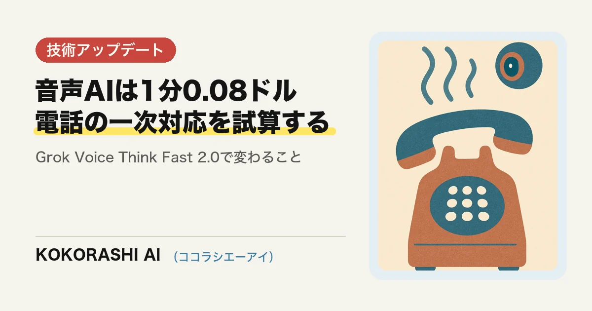 音声AI「Grok Voice Think Fast 2.0」登場|電話の一次対応をAIに任せるコストを試算する