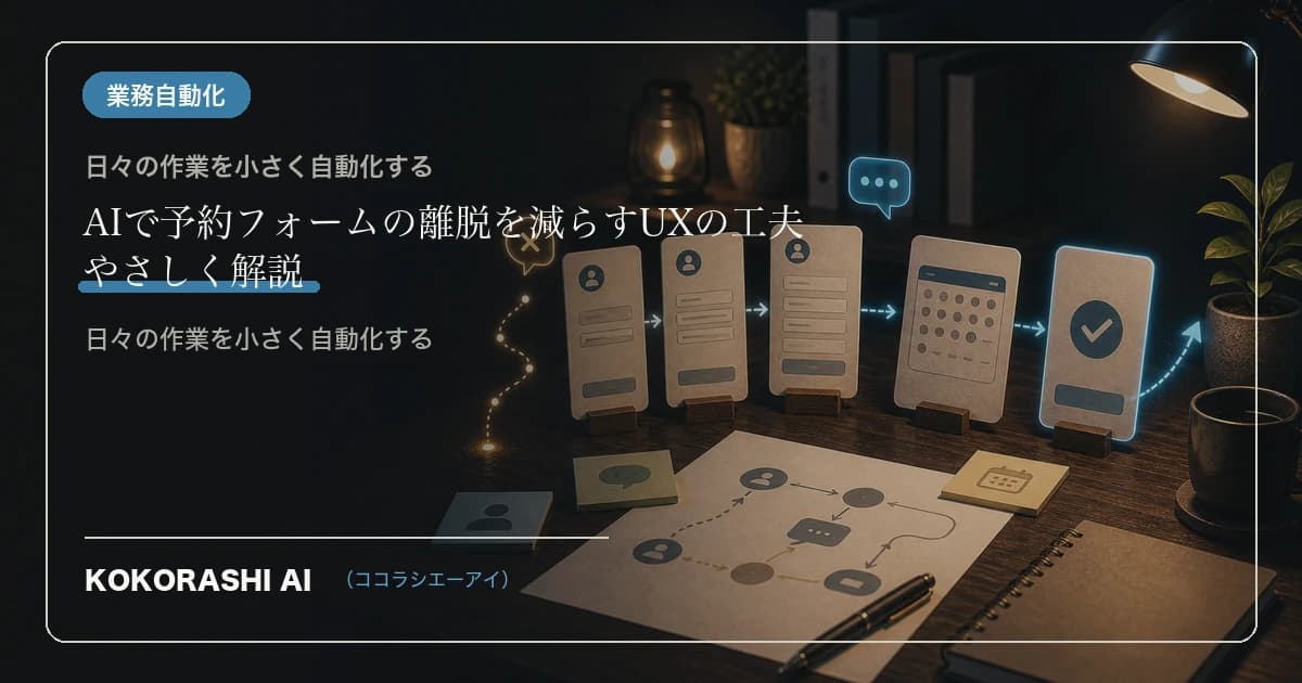 AIで予約フォームの離脱を減らすUXの工夫