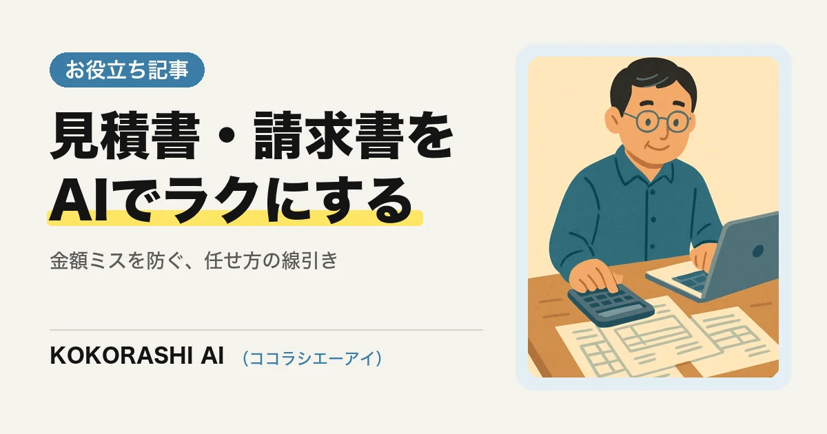 見積書・請求書づくりをAIでラクにする手順|福岡の中小事業者が金額ミスを防ぐ使い方