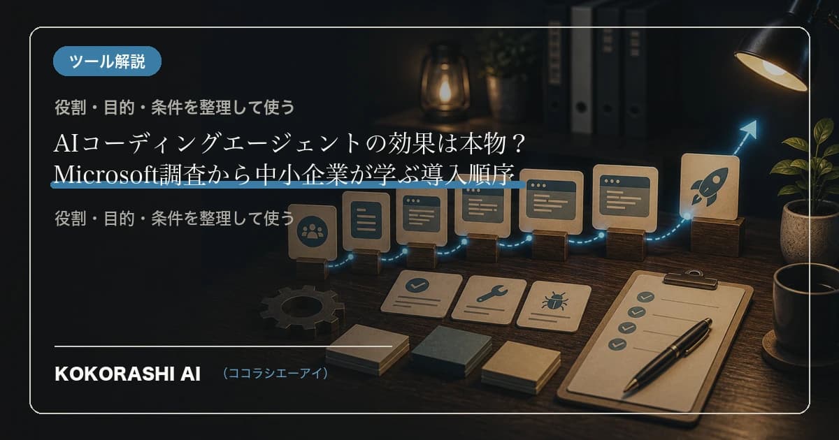 AIコーディングエージェントの効果は本物?Microsoft調査から中小企業が学ぶ導入順序