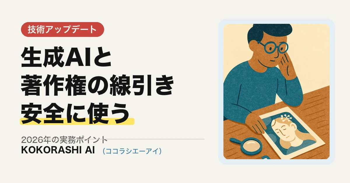生成AIと著作権・法務の最新(2026)|中小企業が押さえる安全な線引き