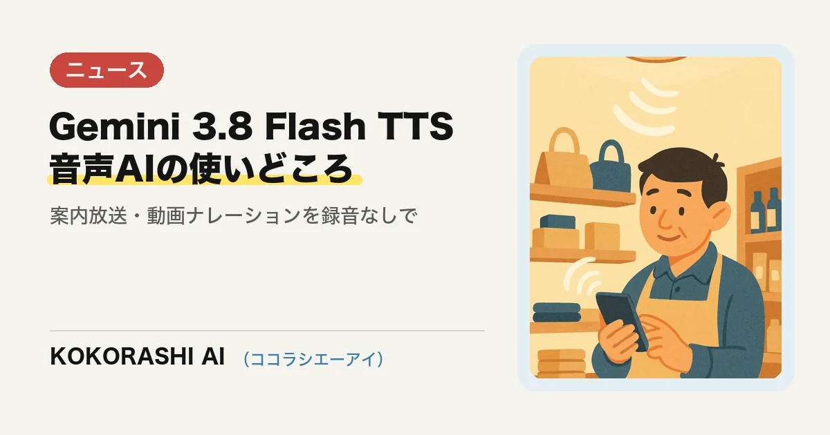 Googleが音声生成AI「Gemini 3.8 Flash TTS」を公開|福岡の店舗が案内音声・動画ナレーションに使う前に決めること