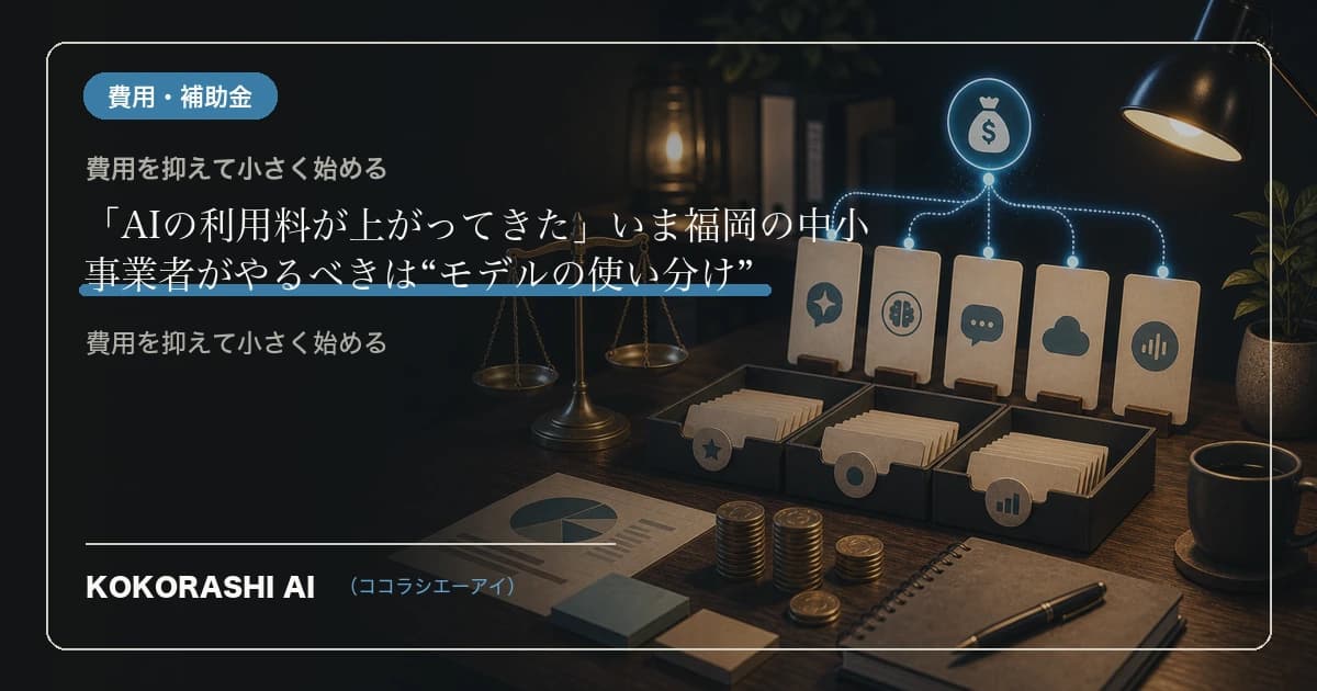 「AIの利用料が上がってきた」いま福岡の中小事業者がやるべきは“モデルの使い分け”